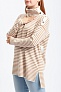 Туника Chico's Striped Cotton-Cashmere Blend Foldover-Neckline Tunic